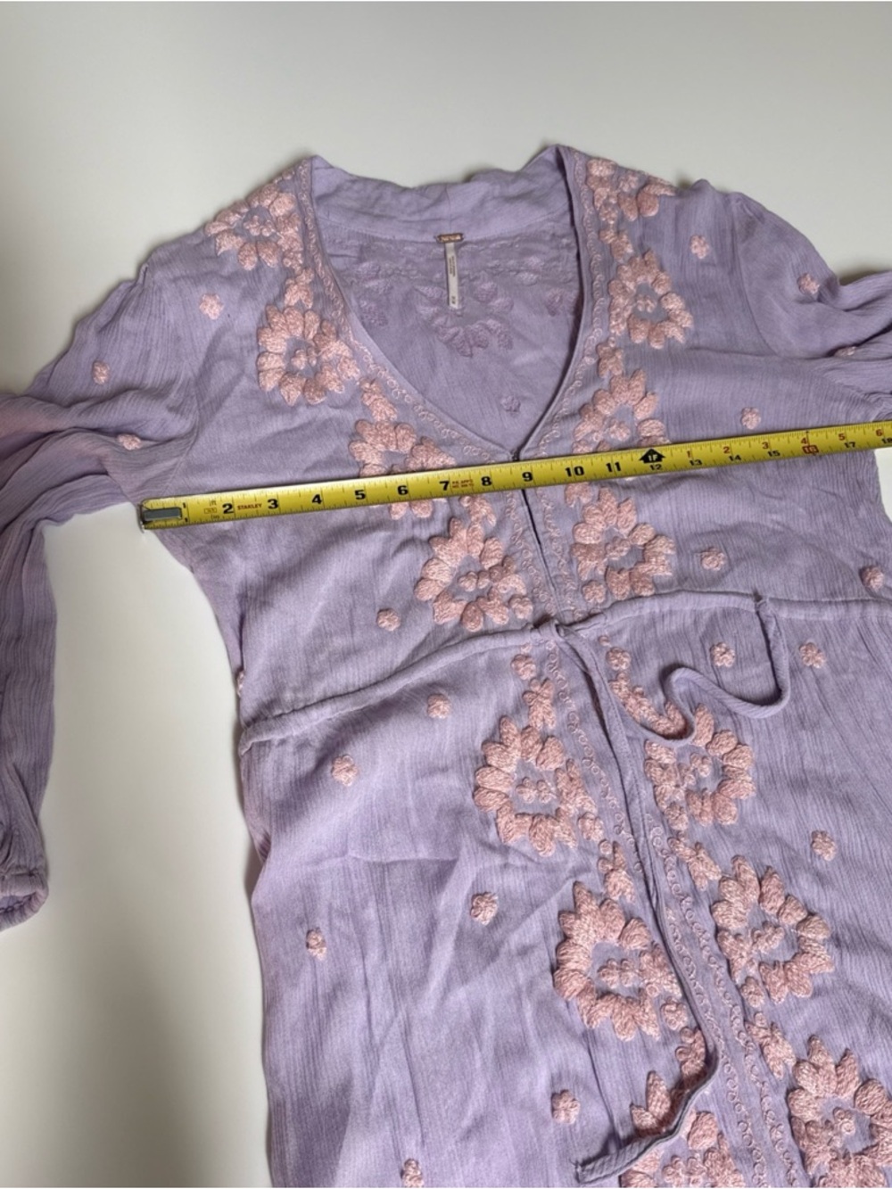 Free People Lavender Maxi Dress with Blush Embroidery - Picture 9 of 14